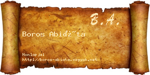 Boros Abiáta névjegykártya