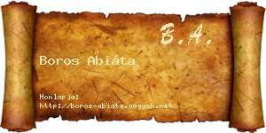 Boros Abiáta névjegykártya