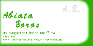 abiata boros business card